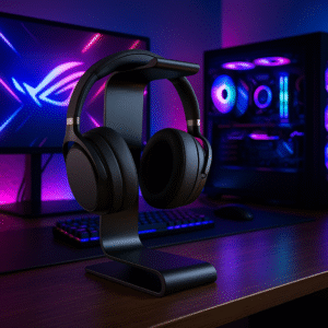 Suporte para Fones de Ouvido Mesa Gamer - DESIGN MODERNO, RESISTENTE E COMPACTO